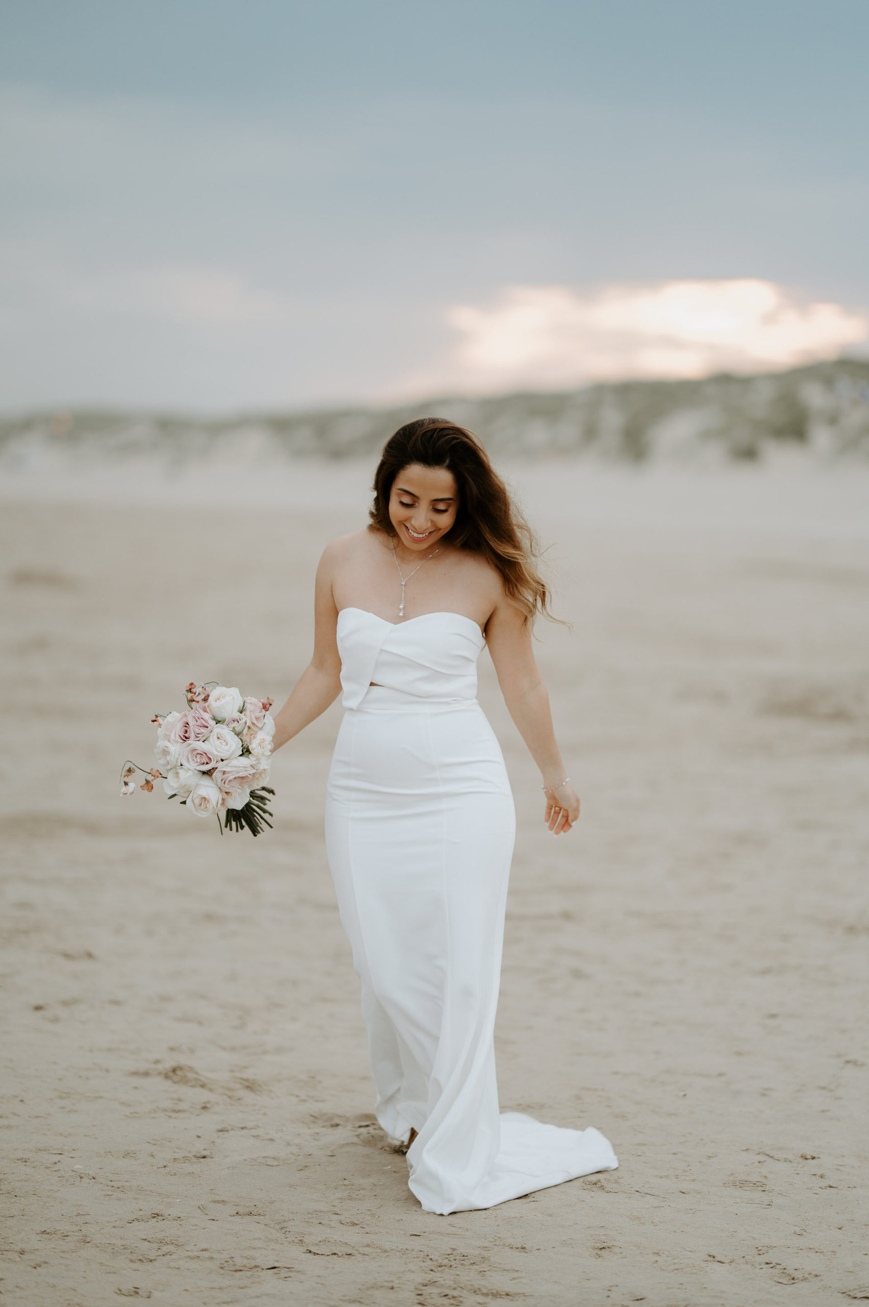 Demiana and Goergeuos - Camber Sands Golden Hour Beach Shoot - Laura Williams Photography-13.jpg