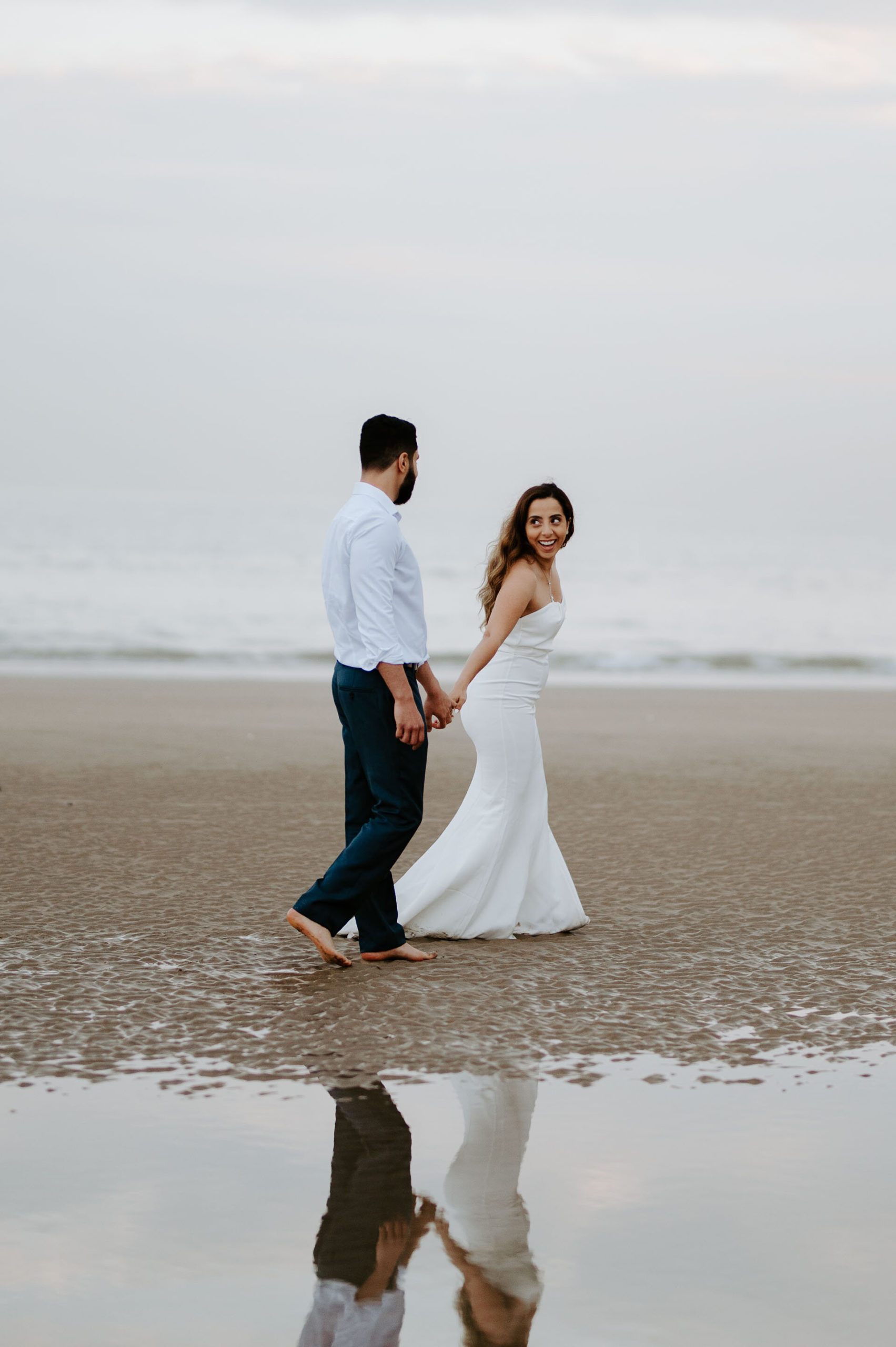 Demiana and Goergeuos - Camber Sands Golden Hour Beach Shoot - Laura Williams Photography-23.jpg