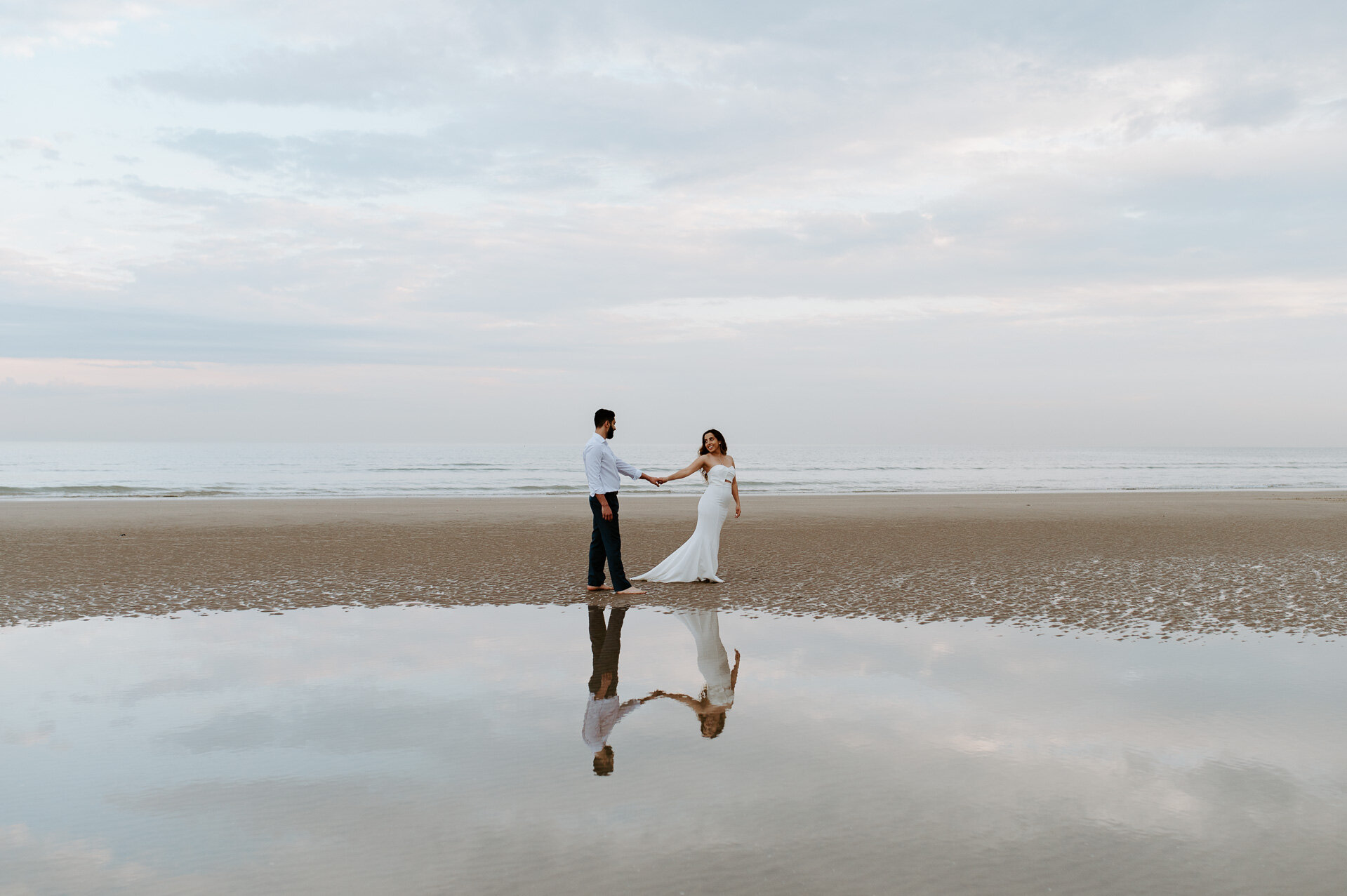 Demiana and Goergeuos - Camber Sands Golden Hour Beach Shoot - Laura Williams Photography-24.jpg