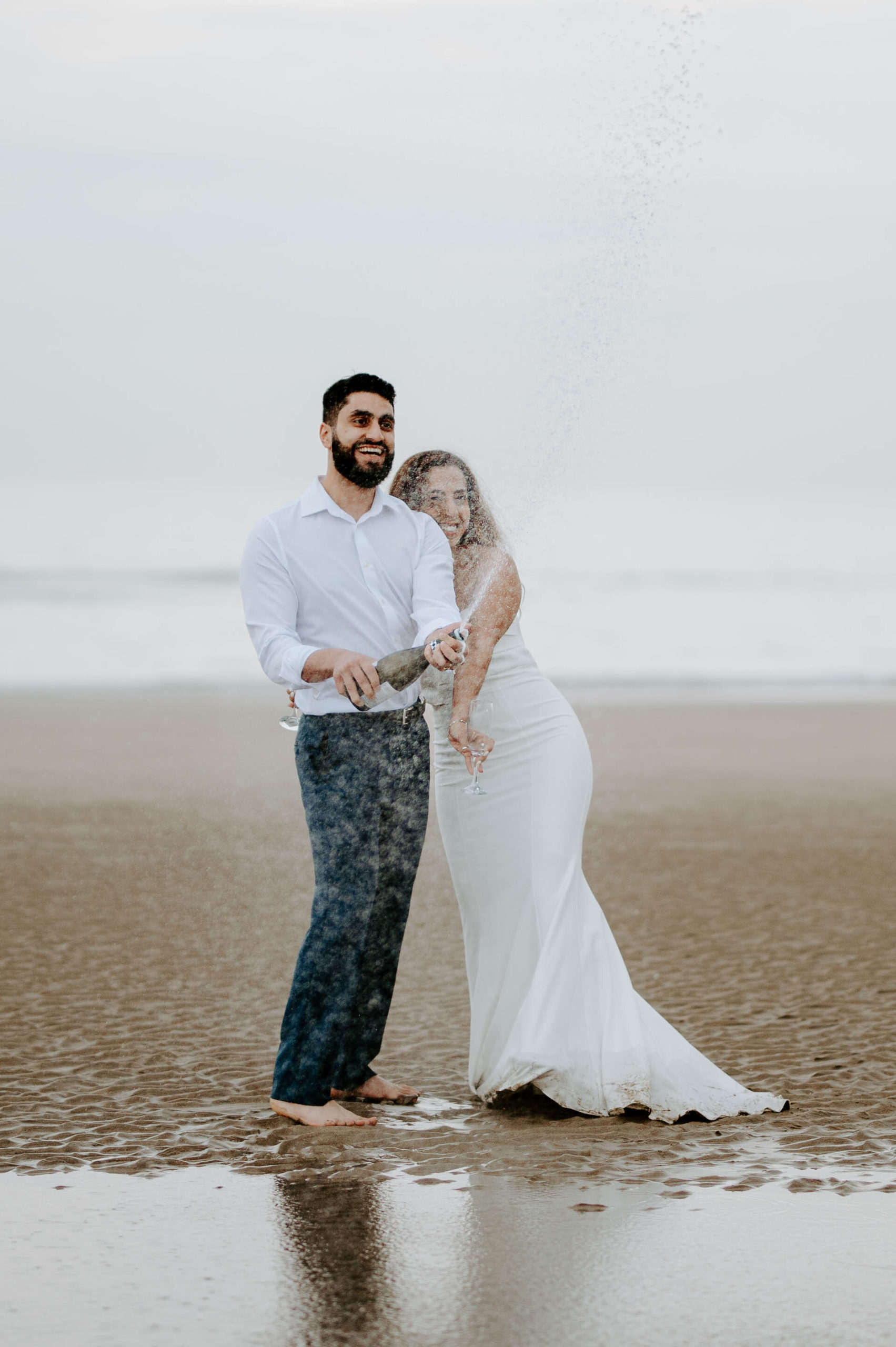 Demiana and Goergeuos - Camber Sands Golden Hour Beach Shoot - Laura Williams Photography-30.jpg