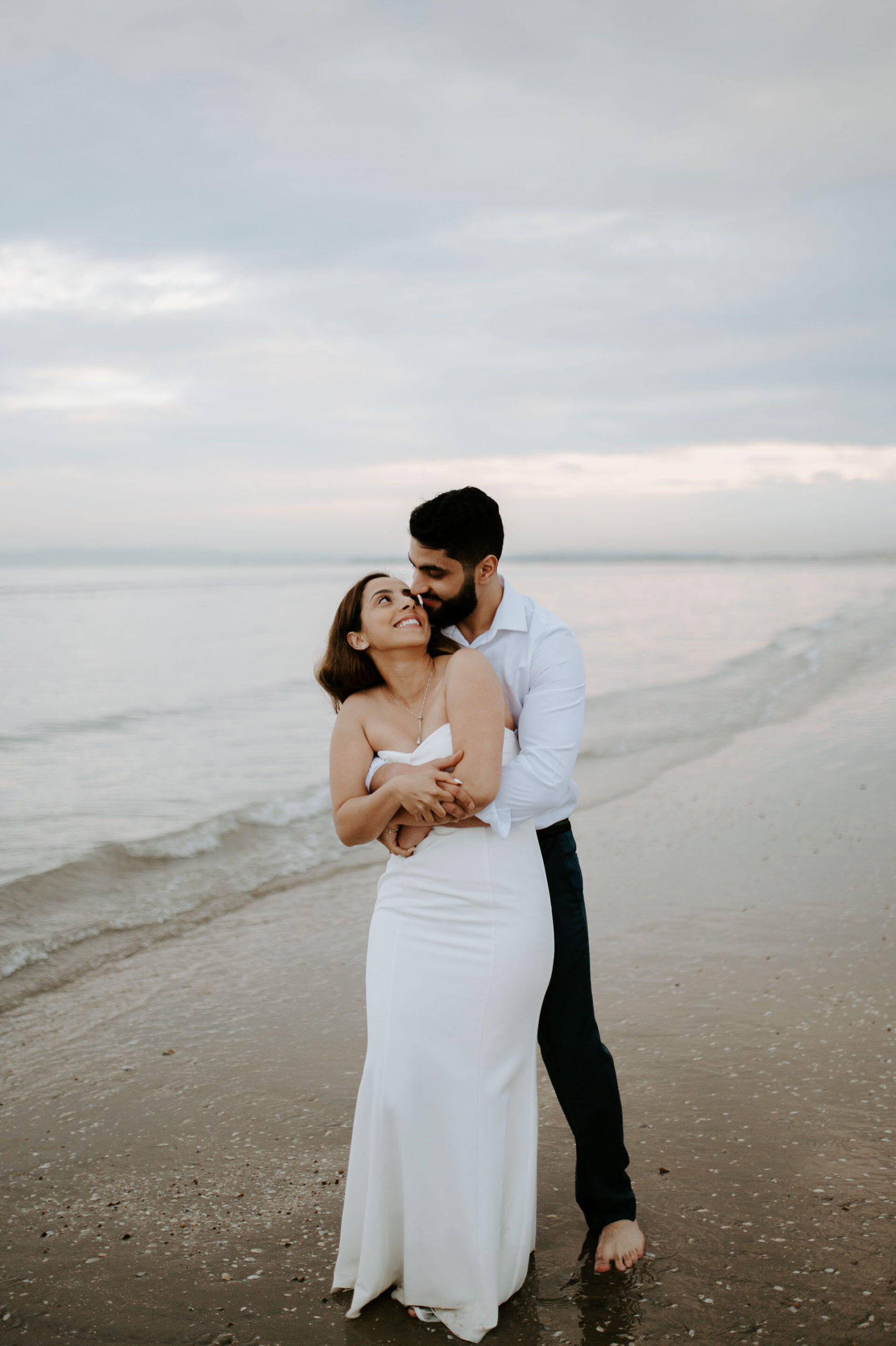 Demiana and Goergeuos - Camber Sands Golden Hour Beach Shoot - Laura Williams Photography-39.jpg