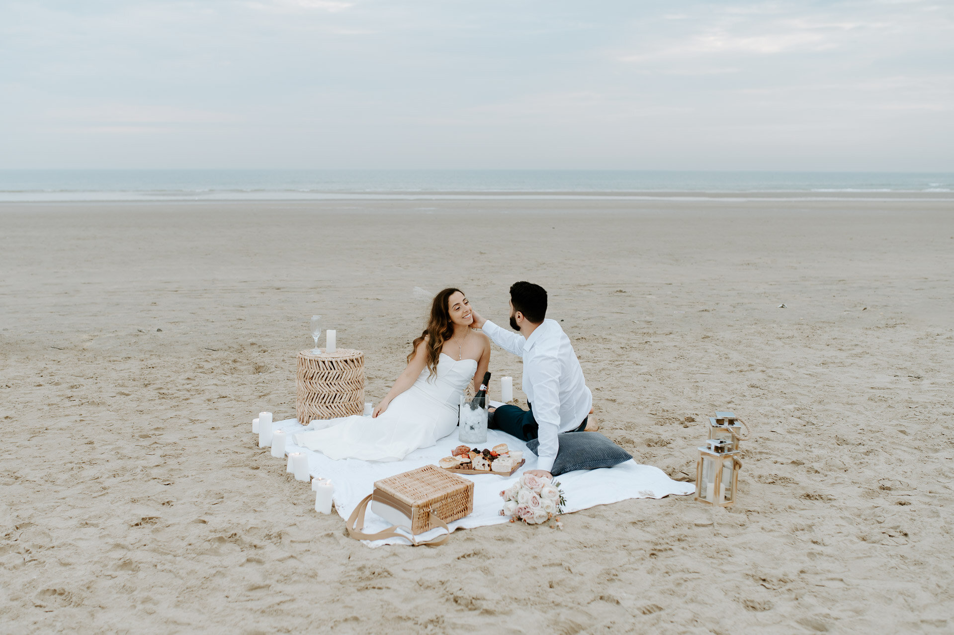 Demiana and Goergeuos - Camber Sands Golden Hour Beach Shoot - Laura Williams Photography-7.jpg