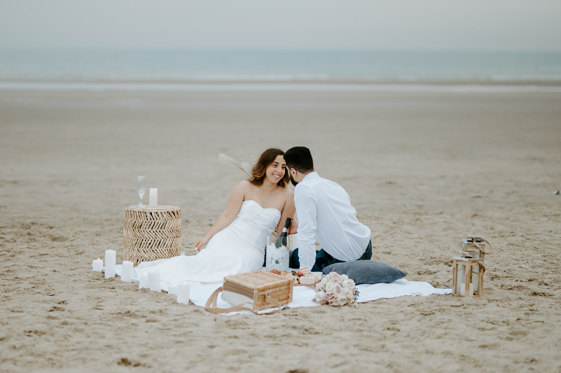 Demiana and Goergeuos - Camber Sands Golden Hour Beach Shoot - Laura Williams Photography-9.jpg