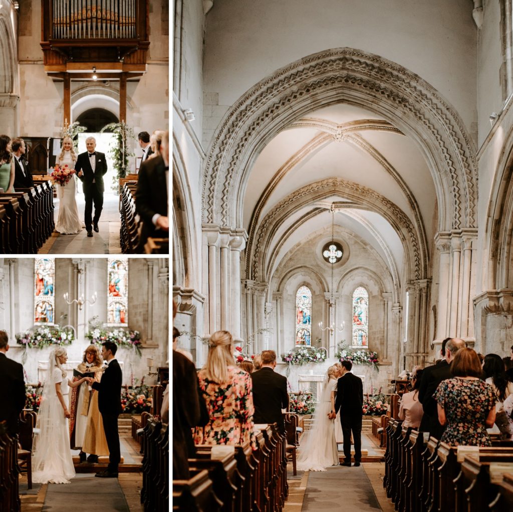 wedding ceremony in church in Surrey