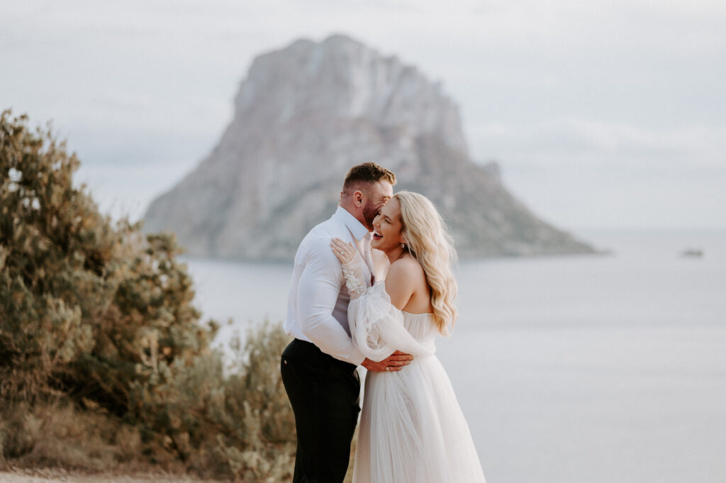 couple eloping at es vedra in ibiza