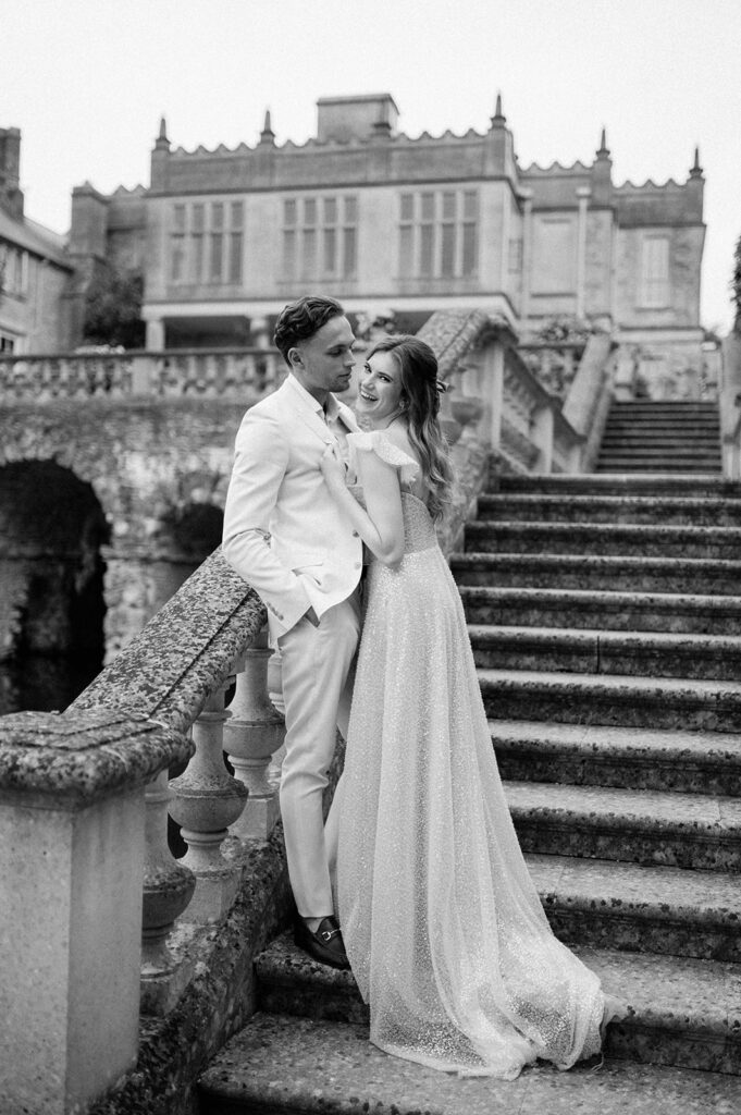 couple on steps at euridge manor