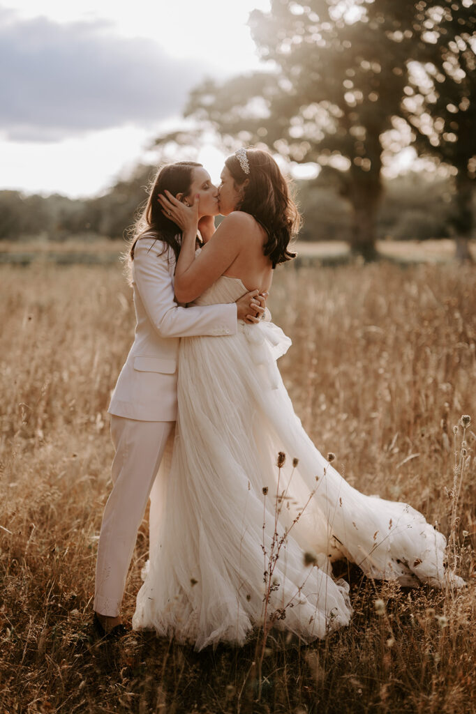 bride kissing her wife