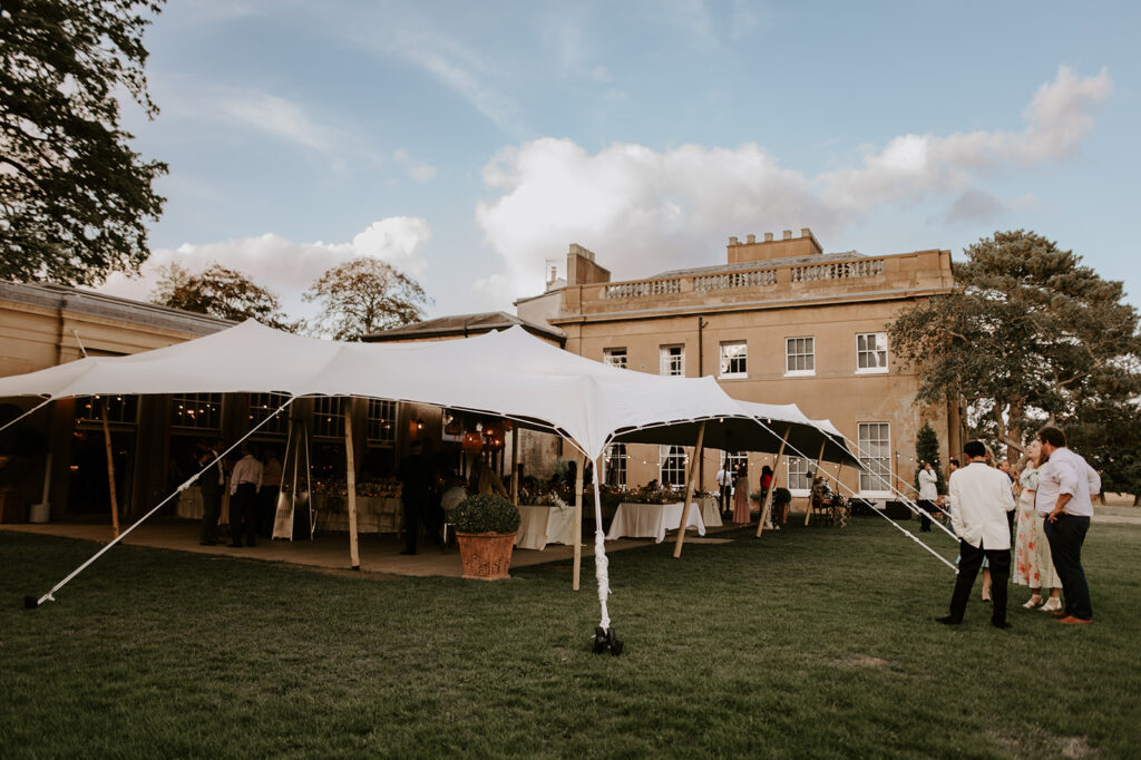 marquee reception at Sibton park house