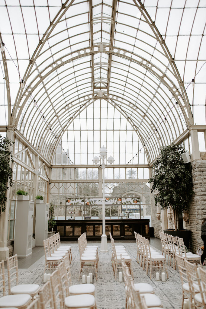 ceremony in the orangery at tortworth court