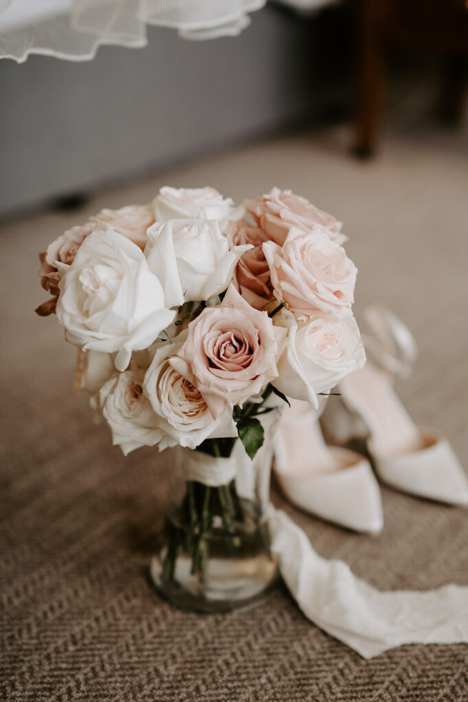 blush pink rose bridal bouquet